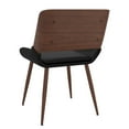 thumbnail image 3 of Chaise à Similicuir Milieu du siècle moderne en Similicuir et Bois - Similicuir Noir et Noyer, 3 of 7