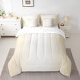 thumbnail image 2 of YST Gradient Ombre 7-Piece Bedding Set with Wave Lines Dots, Twin Size, Beige Greyish White, 2 of 4