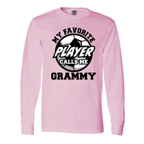 Inktastic Soccer My Favorite Player Calls Me Grammy Long Sleeve T-Shirt