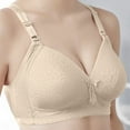 thumbnail image 4 of Mrat Women's Everyday Wear Bra Woman'S Embroidered Glossy Comfortable Breathable Bra Underwear No Rims Cute Bras for Small Chested Women S-1997 Khaki 38, 4 of 5