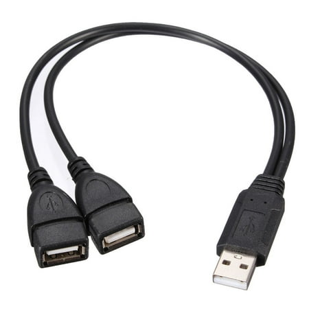 M.way USB 2.0 A Male To 2 Dual USB Female Jack Y Splitter Hub Power Cord Adapter Cable For Charging & Data Sync Cellphone Tablet Laptop Camera U disk