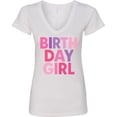 thumbnail image 3 of Inktastic Birthday Girl Pink Purple Ombre Women's V-Neck T-Shirt, 3 of 5