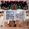 thumbnail image 2 of Christmas Valance for Windows, Christmas Trees Kitchen Decor Rod Pocket Valance Curtain, Winter Trees Buffalo Plaid Decorations 54x18 inch Xmas Window Treatment for Bathroom, 2 of 5