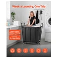 thumbnail image 2 of Rolling Laundry Cart, Heavy Duty Utility Cart with Waterproof Liner - 260 LBS Capacity - Swivel Wheels, Black, 2 of 9