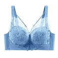 thumbnail image 1 of CHUANK Wireless Full Figure Plus Size Minimizer Lightly Lined Cups Womens Bra Blue 44D, 1 of 4