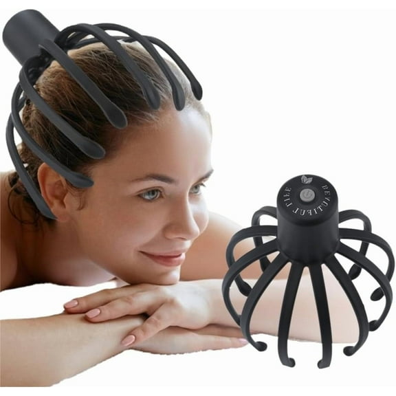 Scalp Massager Tool, Electric Octopus Claw Head Scalp Massager - 12 Tpe 3D Arms Hands-Free USB Rechargeable