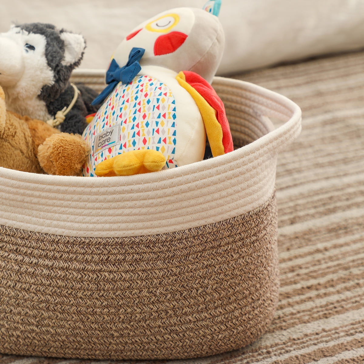 Nvzi-a Cube Storage Bins - Towel, Book, Cloth, Shoes, Closet Shelf Woven Baskets for Office, Baby Laundry,13 * 11 * 9.4 inch Khaki