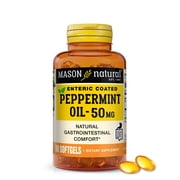 (3 pack) Mason Natural Peppermint Oil 50 mg Gastrointestinal Comfort & Digestion Supplement, 90 Softgels