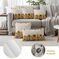 thumbnail image 6 of Pumpkin Sunflower Fall Outdoor Waterproof Pillow Covers, Thanksgiving Botanical Leaves Beige Decorative Square Throw Pillowcase Sofa Cushion Sham for Patio/Couch/Chair, 16"x16" 2 Pack, 6 of 8