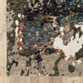 thumbnail image 3 of HomeRoots 510470 6 x 9 ft. Green Gold & Blue Abstract Power Loom Stain Resistant Rectangle Area Rug, 3 of 5
