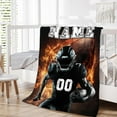 thumbnail image 6 of Personalized with Name Kids Throw Blanket Gift - 40x30 Inches Small Blanket for Boys 8-12 - Soft Plush Flannel Football Blankets for Office, Sofa - Sports Fuzzy Throws Gifts for Football Lovers, 6 of 6
