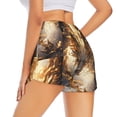thumbnail image 2 of Uemuo Golden Horned White Dragon Pattern Women's Athletic Shorts High Waisted Running Shorts with Liner Pockets Gym Elastic Workout Shorts-Large, 2 of 9