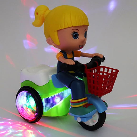 KOYPTL 360°Rotating Stunt Trike Toy Car for Boys 1 2 3 4 5 ,Auto-Rotating Action Motorcycle Musical Toy with LED Lights Early Educational Toys Birthday Christmas Gifts for Toddlers Kids Girls 3 4 5 