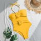 thumbnail image 5 of Trajes de baño de una pieza para mujer, bikini de moda de color liso con cordón y tirantes de rosas huecas, traje de baño para mujer, trajes de baño para mujer, moda de playa para mujer, 5 of 9