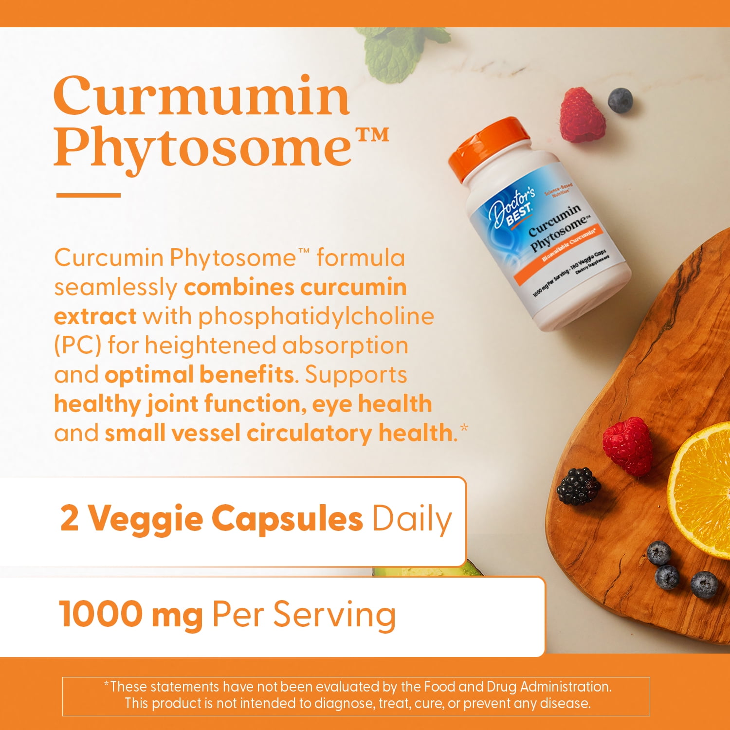 Doctor's Best Curcumin Phytosome with Meriva, Non-GMO, Vegan, Gluten Free, Soy Free, Joint Support, 500 mg 180 Veggie Caps
