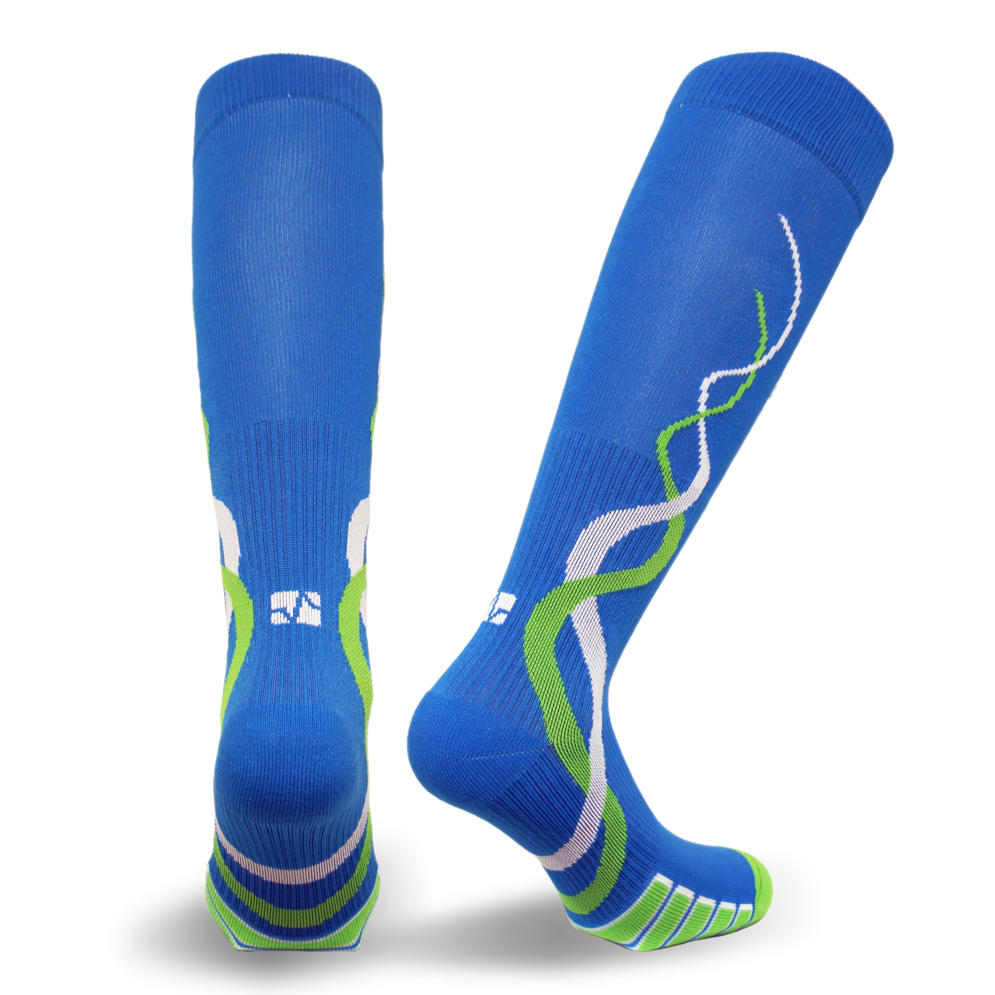 Training Ladies Patented Graduated Compression Odor Resistant Running Recovery Socks Turquoise Vitalsox VTW0316 Race Day Large 1 pair Womens