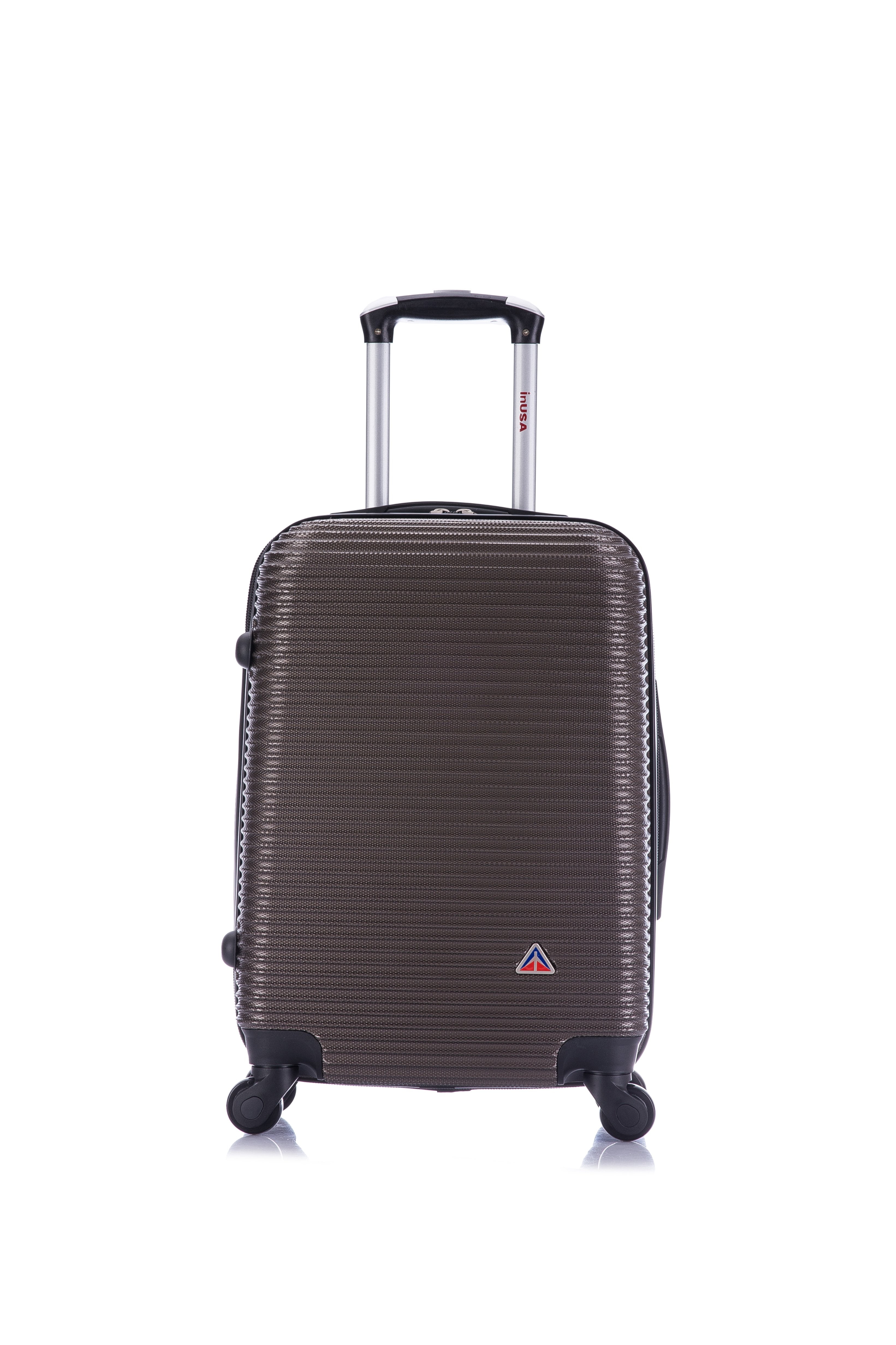 InUSA Royal 20" Hardside Lightweight Luggage with Spinner Wheels, Handle, and Trolley, Brown