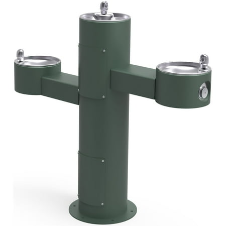 Elkay Lk4430 Ezh20 14" Floor Mounted Outdoor Triple Station Fountain - Green