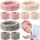 thumbnail image 4 of Juego de 3 diademas y muñequeras para lavado de cara, diademas de spa facial, diadema de maquillaje, diadema elástica para la cara, diadema para el cuidado de la piel (rosa) Sincero Electrónica, 4 of 5