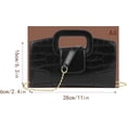 thumbnail image 3 of Women Crocodile Pattern PU Leather Crossbody Bag Flap Top Handle Bag Handbag, 3 of 7