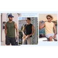 thumbnail image 6 of RICHCOIN Mens Tank Top Round Neck Sleeveless Muscle Shirts Lightweight Summer Beach Textured Tee, 6 of 7
