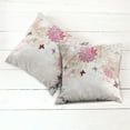 thumbnail image 2 of Ambesonne Floral Throw Pillow Cover 2 Pack, Spring Flower Butterfly, 18", Cream Pink, 2 of 6