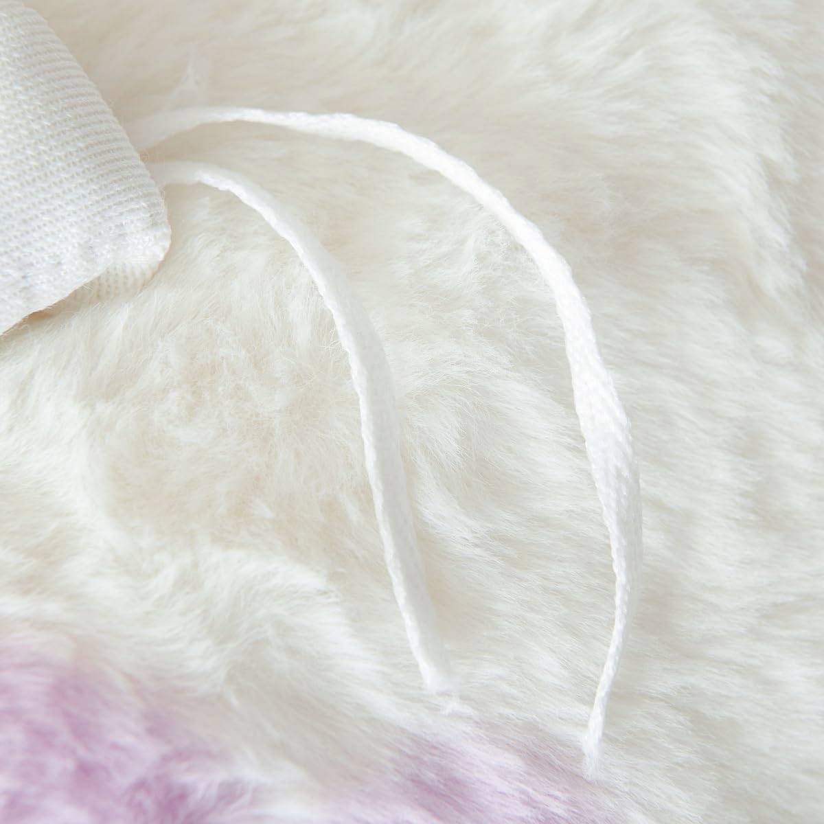 JOLUSERE Fluffy Flannel Duvet Cover Queen Set, 3-Piece Faux Rabbit Fur Luxury Cozy Warm Winter Bedding Set,Purple Heart White