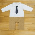 thumbnail image 4 of StylesILove Young Kids 2PC Baby Boy Romper Suit and Jacket with Elbow Patches (Khaki, 2-3 years), 4 of 8