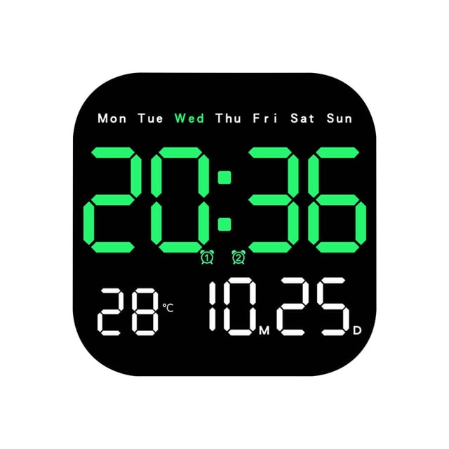 Multifunctional LED Electronic Wall Clock Silent Design Temperature Humidity Display Decor Party Favors For Living Room Bedroom Home Office Desktop Wall Mount Time Display Decoration