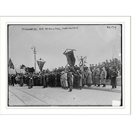 Historic Print, Celebrating Russian Revolution, Vladivostock, 18" x 24"