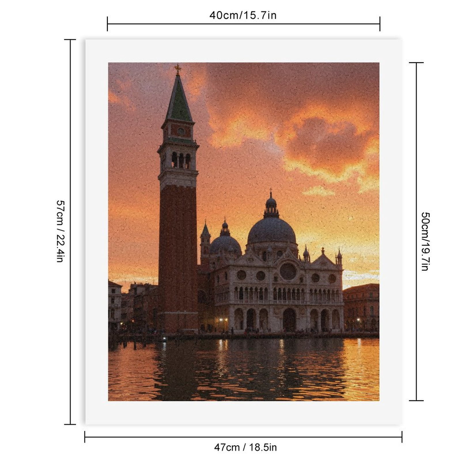 Paint By Numbers Kit for Adults Beginner - Sunset Over Historic Architecture DIY Canvas Painting Kits for Adults, Frameless Paint By Number for Adults for Home Wall Decor 16x20 Inch