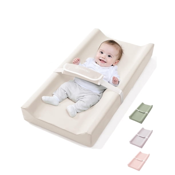 Colchoneta para Cambiar Bebé COMOMY Impermeable con Cubierta de PU Beige
