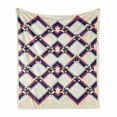 thumbnail image 1 of Abstract Soft Flannel Fleece Throw Blanket, Geometric Digital Pattern Square and Diamond Shaped Linked Print, Cozy Plush for Indoor and Outdoor Use, 50" x 60", Magenta Cream Purple, by Ambesonne, 1 of 6