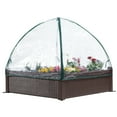 thumbnail image 1 of Machrus Ogrow 39” Square Raised Garden Bed Wicker Design with Premium Canopy Cover, 1 of 3
