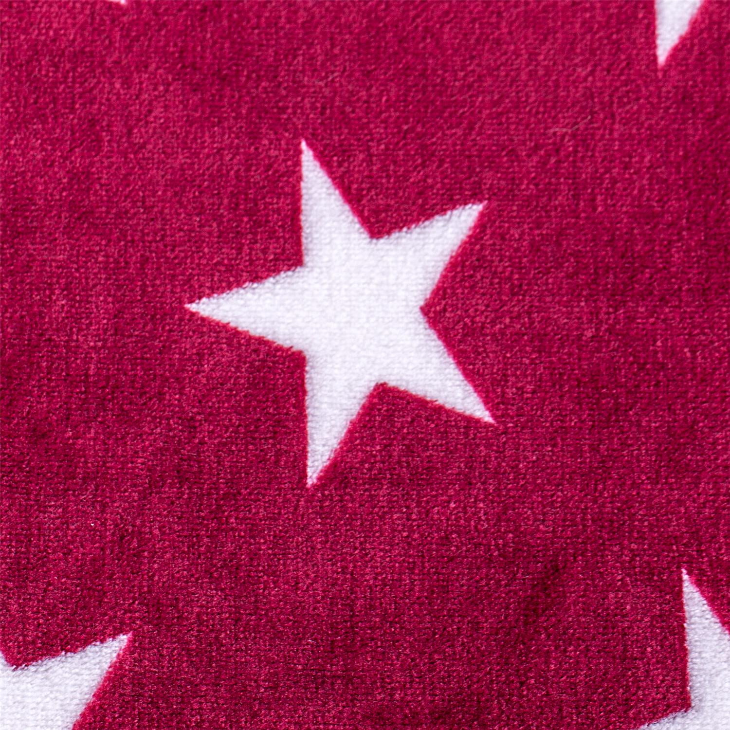JML Soft Flannel Fleece Throw Blanket, Burgundy Star, Standard Throw
