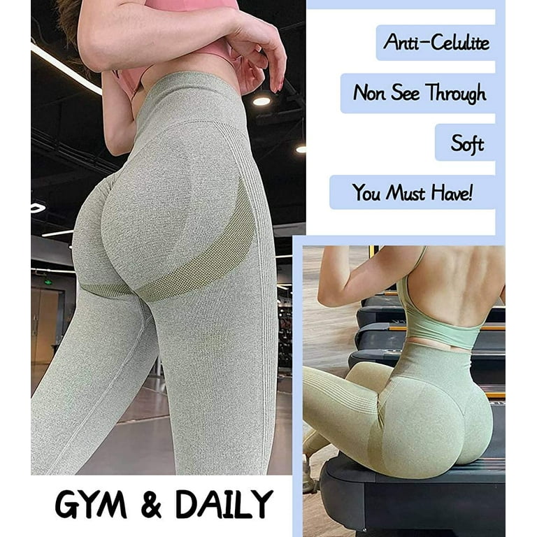 COMFREE High Waist Gym Seamless Leggings Workout Tights for Women Butt Lift  Tummy Control Leggings Seamless Yoga Pants 
