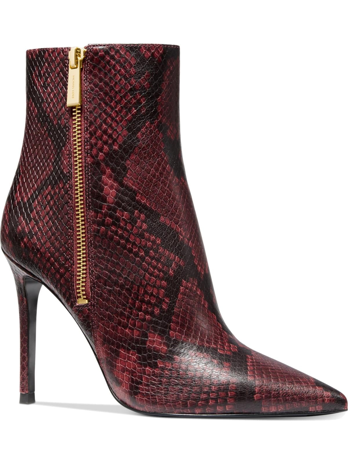 MICHAEL Michael Kors Womens Keke Embossed Leather Dress Boots Red 6 ...