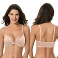 thumbnail image 3 of Curve Muse Women's Plus Size Full Coverage Underwire Front Close Bras-2PK-PEACH,WHITE-36C, 3 of 7