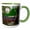 Green/White, variant on 3drose, State Map, Seal, Hiking Trail and Picture Text, 11oz Two-tone Blue Mug