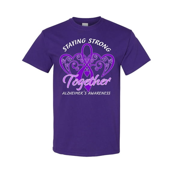 Inktastic Staying Strong Together Alzheimer's Awareness Purple Ribbon T-Shirt