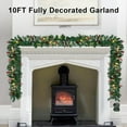 thumbnail image 2 of 10Ft Christmas Garland with 50 LED Lights - 2 Pack Pre-lit Outdoor Xmas Garland with Timer - Pine Garland with Red Berries Snow Pine Cones - 10 Foot by 10 Inch, 2 of 7