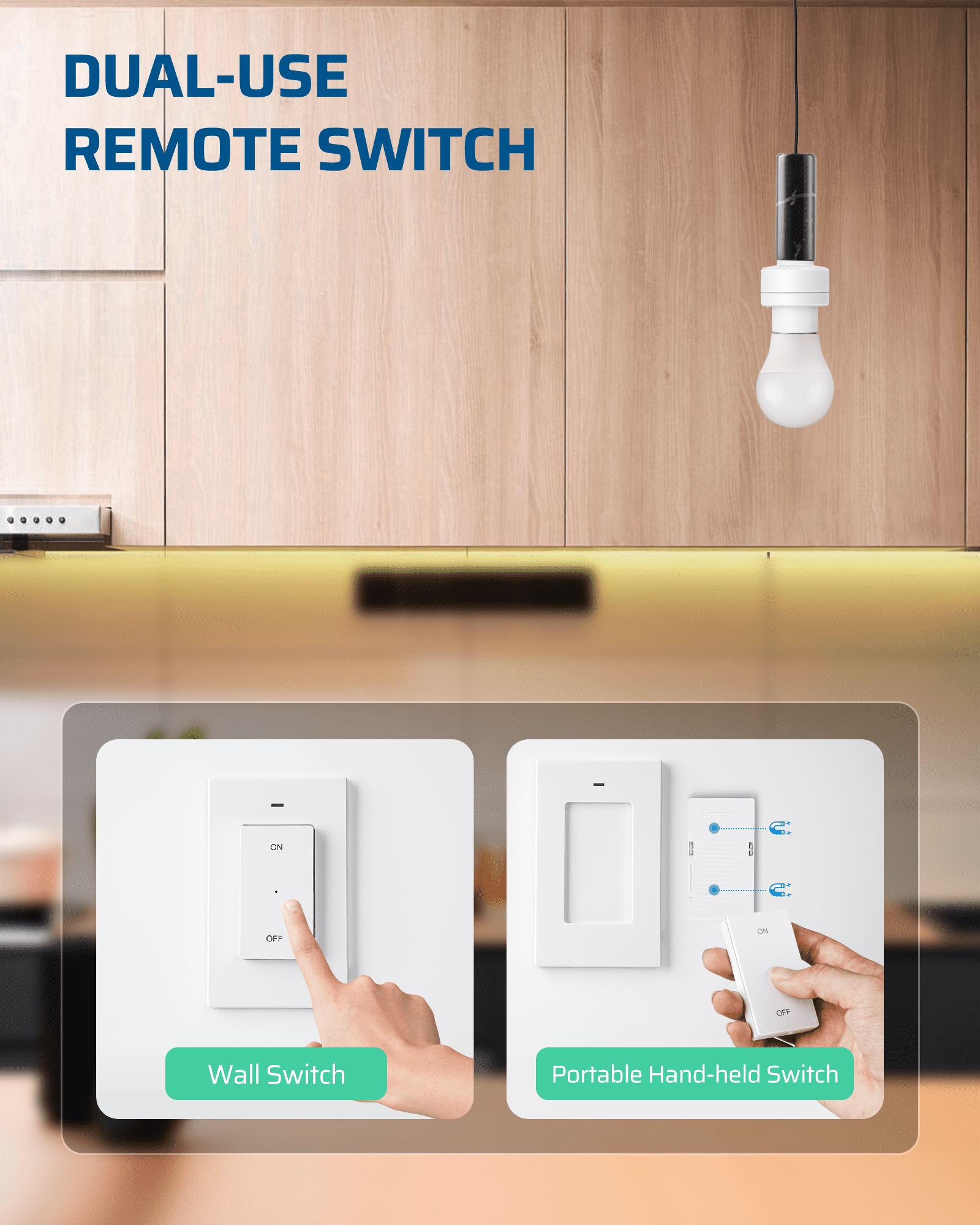 DEWENWILS Remote Control Light Bulb Socket, for Halloween and Christmas E26 E27 Bulb Base for Lamp Fixture, No Wiring Needed