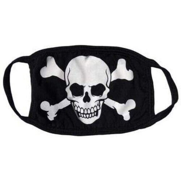 Kreepsville Skull Crossbones Face Mask Mouth Cover Black