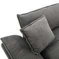 thumbnail image 5 of 84'' Sofa Couch, Loveseat Corduroy Sofa with Pillows, Comfy Upholstered Deep Seat Sofa for Bedroom, Living Room, Apartment, Office, Dorm-Black Corduroy, 5 of 7