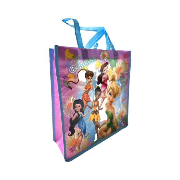 Green Disney Fairies Tinker Bell and Rosetta  Gift Bag-  14in Tinkerbell Gift Bag