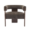 thumbnail image 2 of Fauteuil d'appoint Noble House moderne en velours, brun foncé, 2 of 10