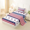 thumbnail image 2 of Manfei Stars Striped Twin Sheets,Red Navy Bedding,3pcs,1 Fitted Sheet and 1 Pillowcase, 2 of 6