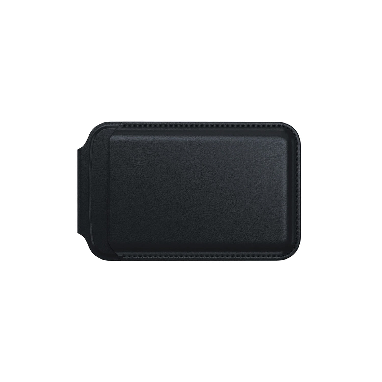 Leather Magnetic Card Wallet Holder with Built-In Stand - Black