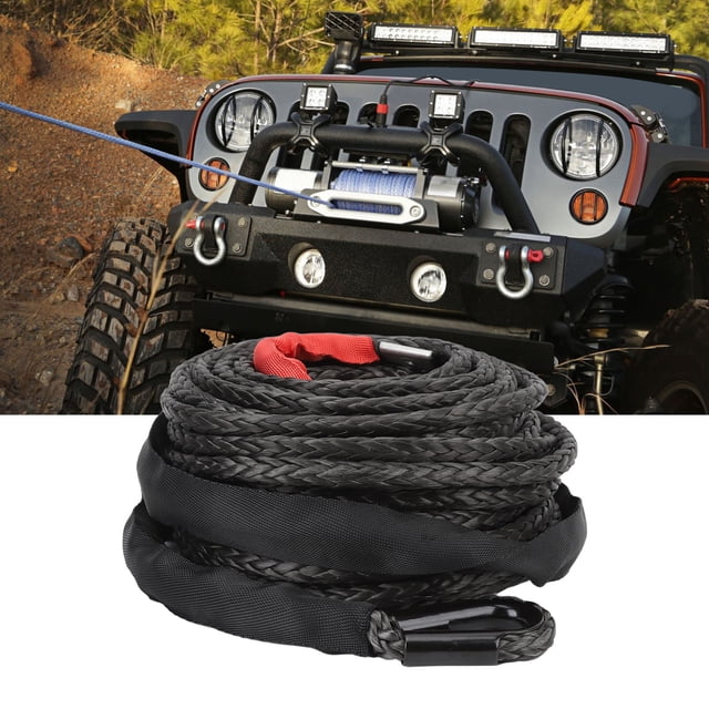 Cuerda de Cable de Línea de Cabrestante, Cuerda de Cabrestante Sintética de Remolque Segura de 3/8 Pulgadas Con Manga Protectora Para 4WD Vehículo fuera de la carretera ATV UTV SUV