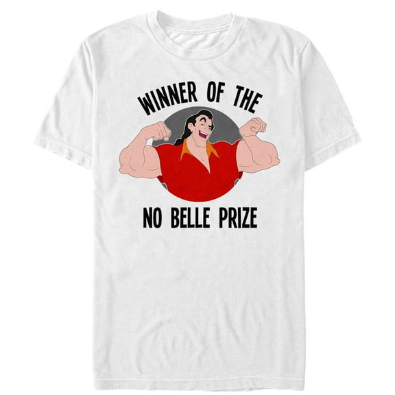 Men's Beauty and the Beast Gaston No Belle Prize Graphic Tee White 3X Large